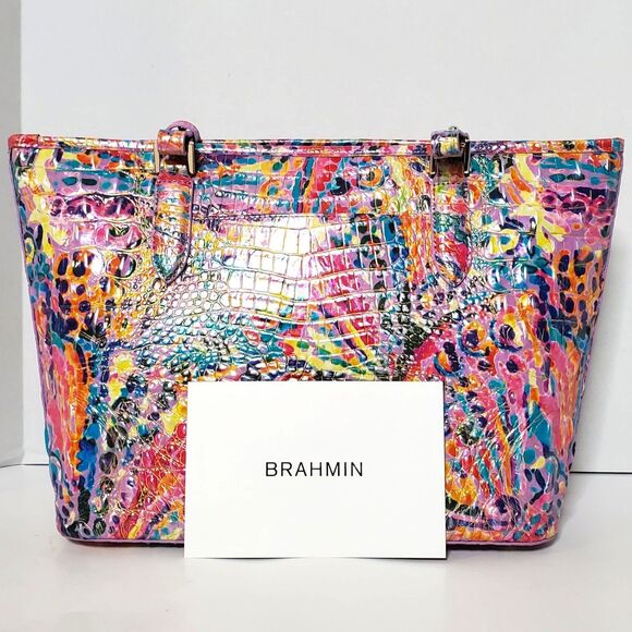 NWT Brahmin Medium Asher Tote Rainbow Reef Melbourne Multi Colorful Abstract - Picture 11 of 12